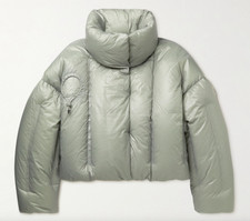 Nwt Moncler Dingyun Zhang Aloby Oversized Down Jacket - Grey/green Retail $2915