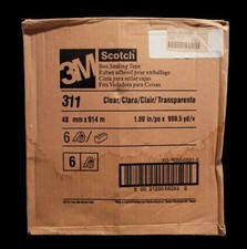 3M Scotch Machine Box Sealing Tape 311 Clear 48 Mm X 914 M Case 6 2in X 1000yds