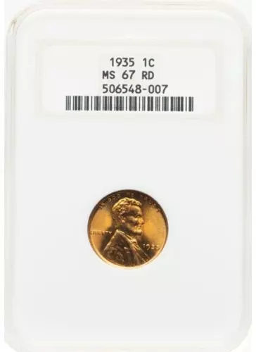 1935  Lincoln Cent 1C MS67 Red NGC