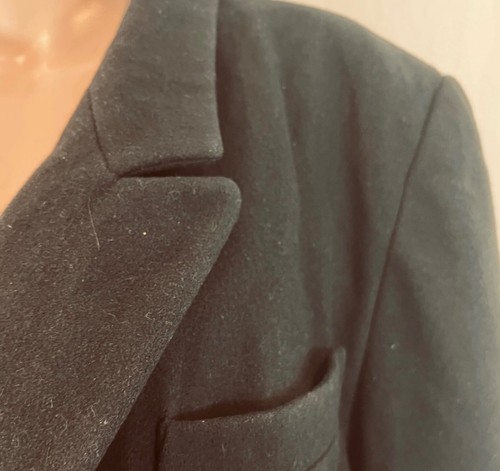 Casual Corner Black 100% Wool Coat Shawl Collar Dbl Breast XL - Picture 7 of 11
