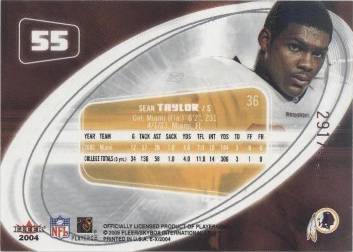 2004 Fleer E-X Sean Taylor #55 for sale | eBay