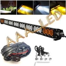 38Inch LED Light Bar Amber White Strobe Offroad Boat SUV ATV 4WD Driving Lamp 40