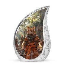 Ancient Guardian Cat Small Urns - Cremation Urn - Metal Urn For Ashes Adult Male