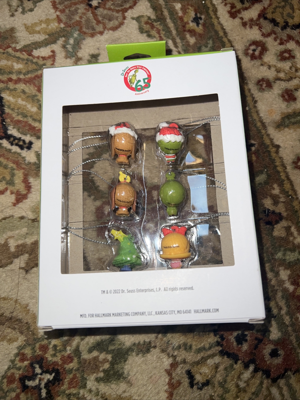 Hallmark The Grinch Dr. Seuss Set Of 6 Mini Ornaments Great Gift Ships FAST!