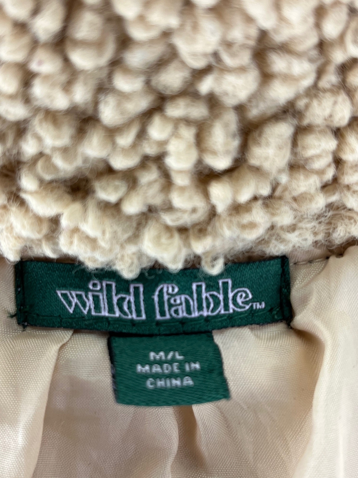 Cozy Fully Lined Sherpa Teddy Bear Camel Zip-Up Jacket, Size M/L image 4