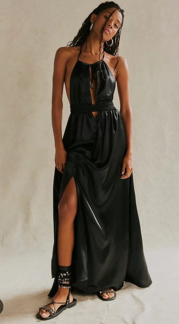 Look Into The Sun Gown Dress by Free People in Black, Size: S Look Into The Sun Gown Dress by Free People in Black, Size: S