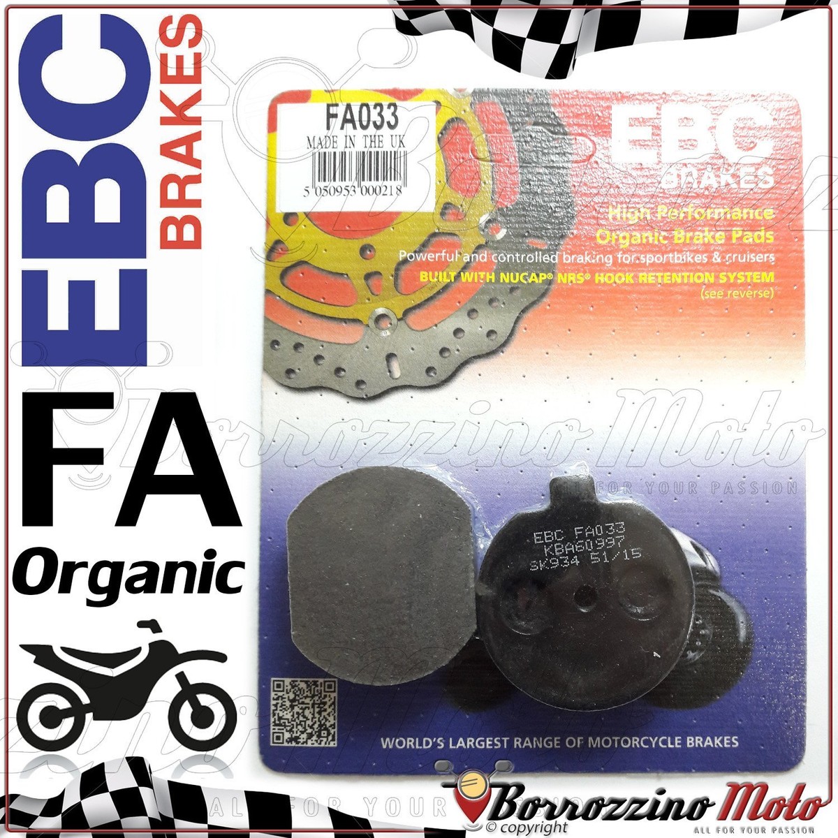 HBCS様 Brake Pads Front Organic EBC FA033 Kawasaki Z 1000 1977 - 1978 | eBay