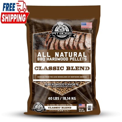 100% All-Natural Hardwood Classic Blend BBQ Grilling Pellets, 40 Pound