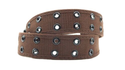 Herren brauner Stoffgürtel zwei Metallhalter mit schwarzer Schnalle XL 42 - 44" #2014 - Bild 2 von 3