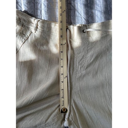Canyon River Blues Linen Blend Pants XL Pull On Tan Lagenlook Boho Coastal Beac - Imagen 12 de 12