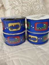 Offray Ribbon Playground Cars & Truck - 4 Spools 9” Each - 1 1/2” Wide - NEW