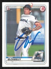 ZACH McCAMBLEY Autograph 2020 Bowman card auto MIAMI MARLINS Coastal Carolina