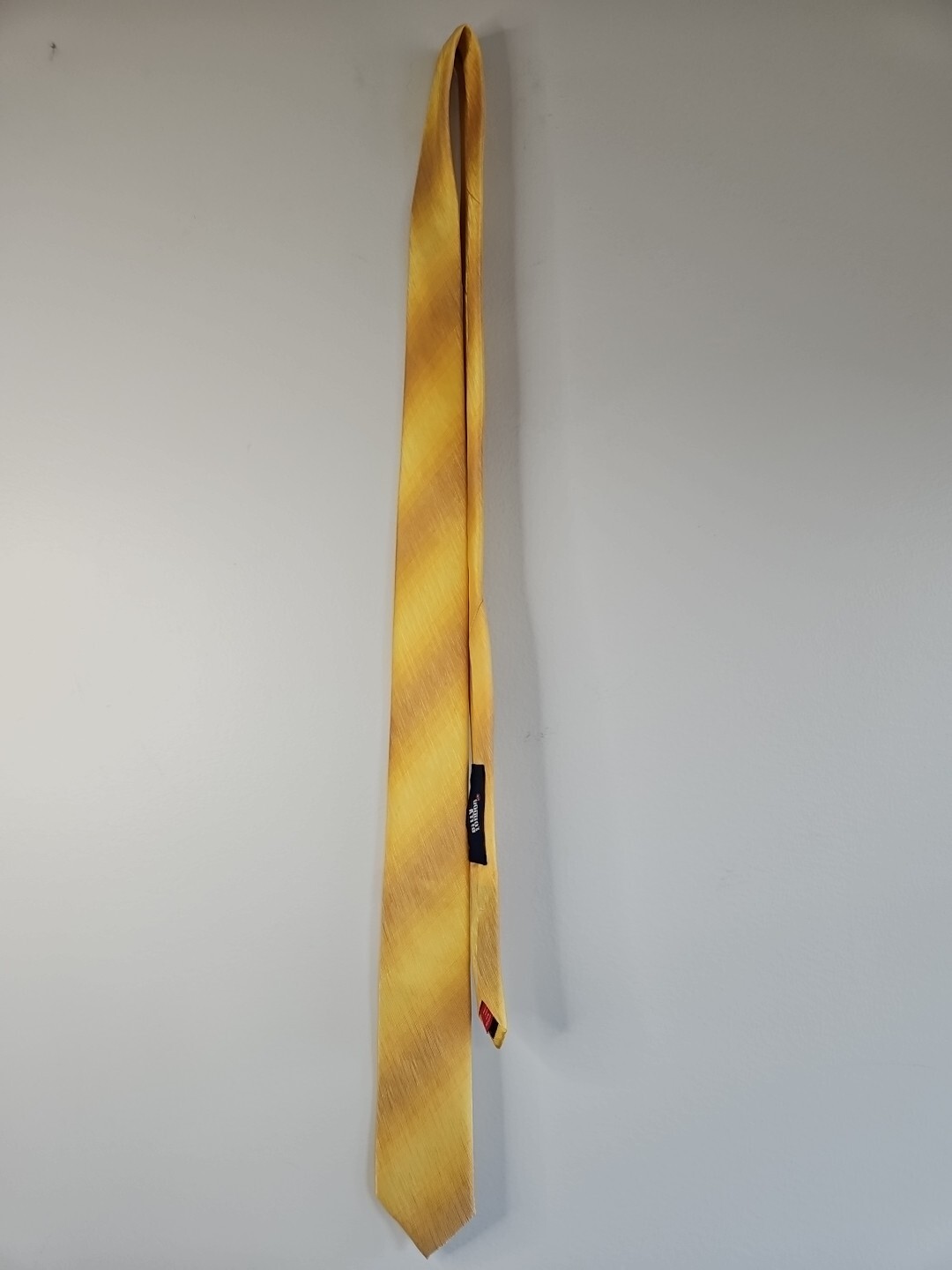 Billy London Yellow Solid Pattern Neck Tie, Narro… - image 2