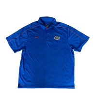 NIKE FLORIDA GATORS DRI FIT BRIGHT BLUE ORANGE SHORT SLEEVE POLO SHIRT SIZE XL