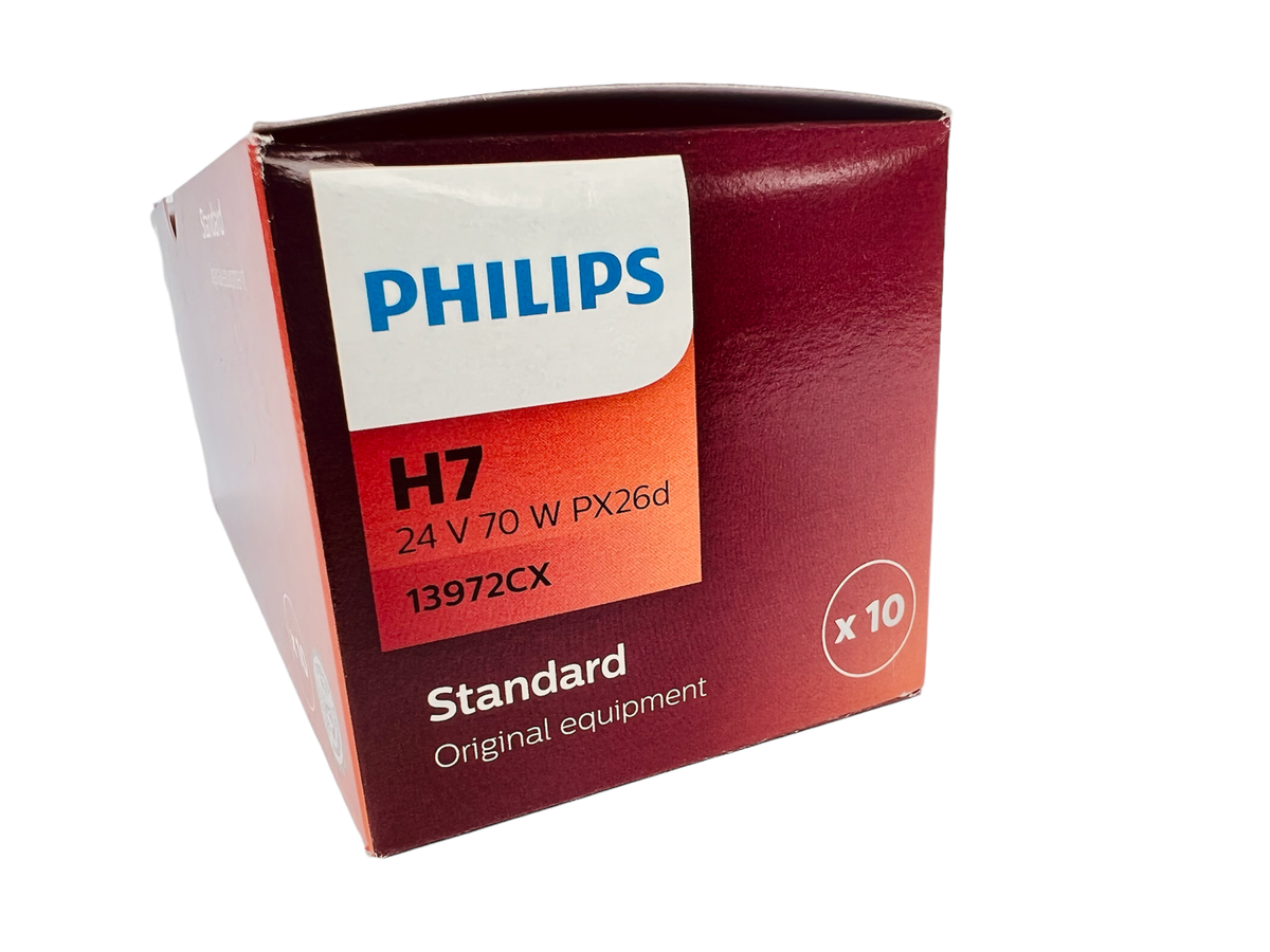 10-Pack Philips H7 24V 70W Halogen Headlight Bulbs For Trucks & Commercial Vehicles (Part 13972CX)