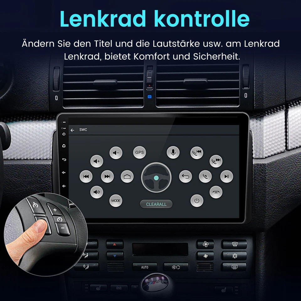 Für BMW 3er E46 1999-2005 8Kern Android14 CarPlay 4+64G 9"Autoradio GPS Navi DAB - Bild 4 von 4