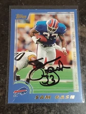 2000 Topps SAM GASH On Card Auto Signed Baltimore Ravens SB Winner Pro Bowl