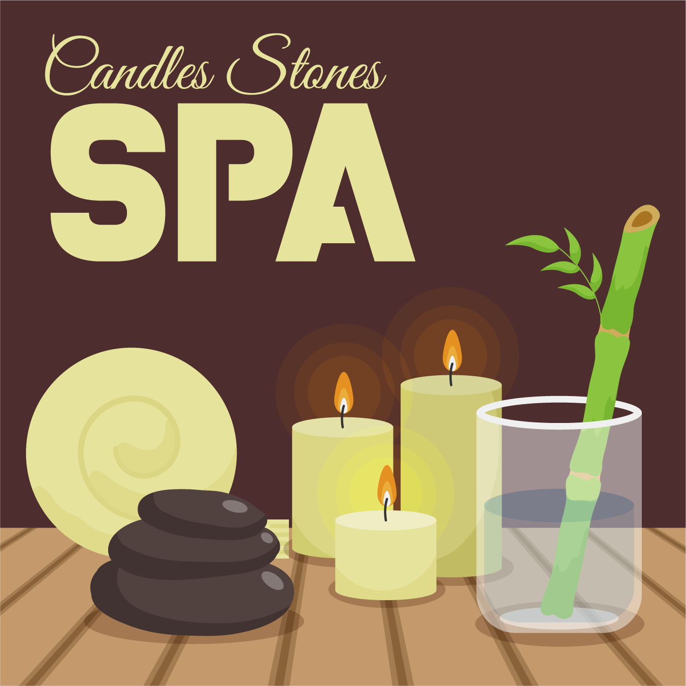 Spa Stone Candles Laminated Vinyl Decal Sticker Label-image
