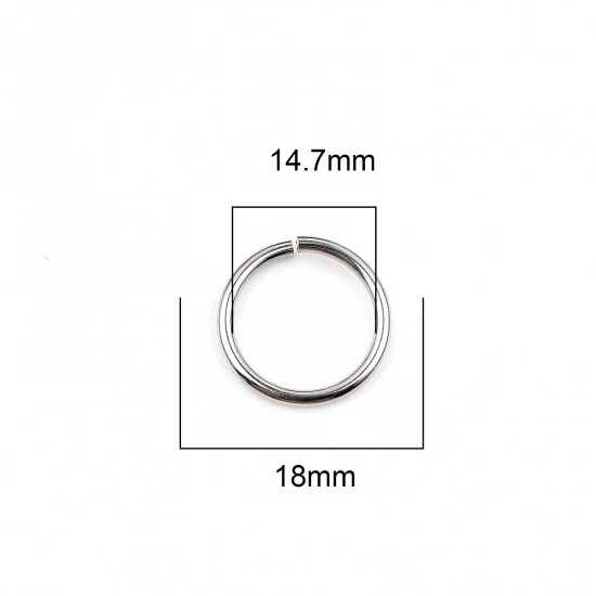 Jump Rings 18mm - 10/20/50 Stainless Steel 13 Gauge Heavy Duty Jump Rings F76293 - Image 2 of 3