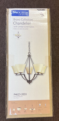 Progress Lighting Bravo Collection P4623-20DI Antique Bronze 5 Light Chandelier