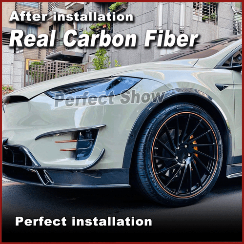 Carbon Front Canard Flossen Splitter Spoiler Passt für Tesla Model X 90D 2015-21 - Bild 6 von 12