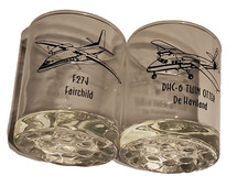 Occhiali Lowball Aviazione Vintage (2) Fairchild/DeHaviland.   Bicchiere a bolle.
