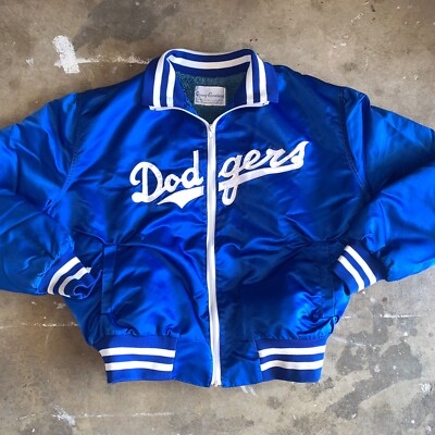 1970s LOS ANGELES L.A. DODGERS DANNY GOODMAN BLUE SATIN BOMBER