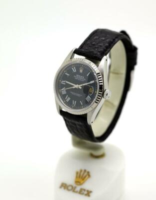 Vintage Men's Rolex Datejust Quickset 16014 Watch 36mm Royal Blue Roman S/S #W9