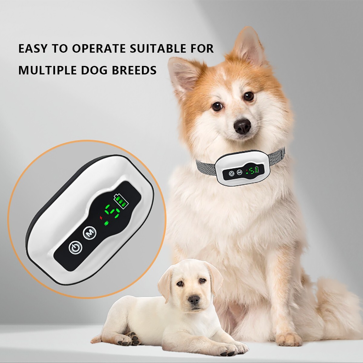 Anti No Barking Collar Rechargeable Electric Shock Dog Pet Bark