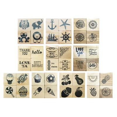 Recollections Rubber Stamp Mini 1'' Set of 4 Wood Mounted Craft Planner