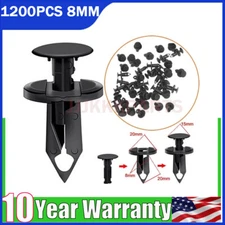 1200PACK 8mm Clips Bumper Car Hole Auto Retainer Rivets Fastener Fender Push Pin