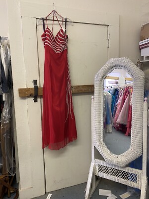 Mary Brand Size Small Red Halter Beck Formal Dress | eBay
