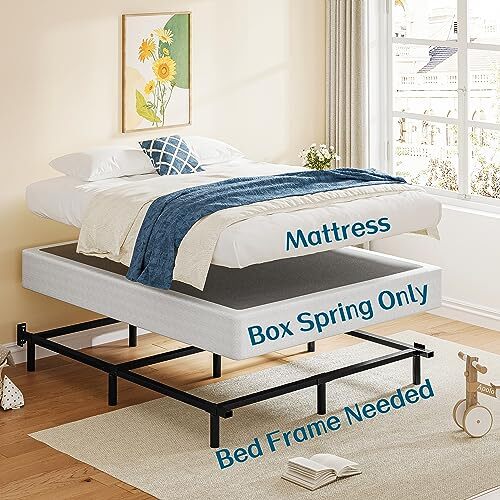BoxSpring Metal Box Spring, Mattress Foundation Box Spring Only Queen