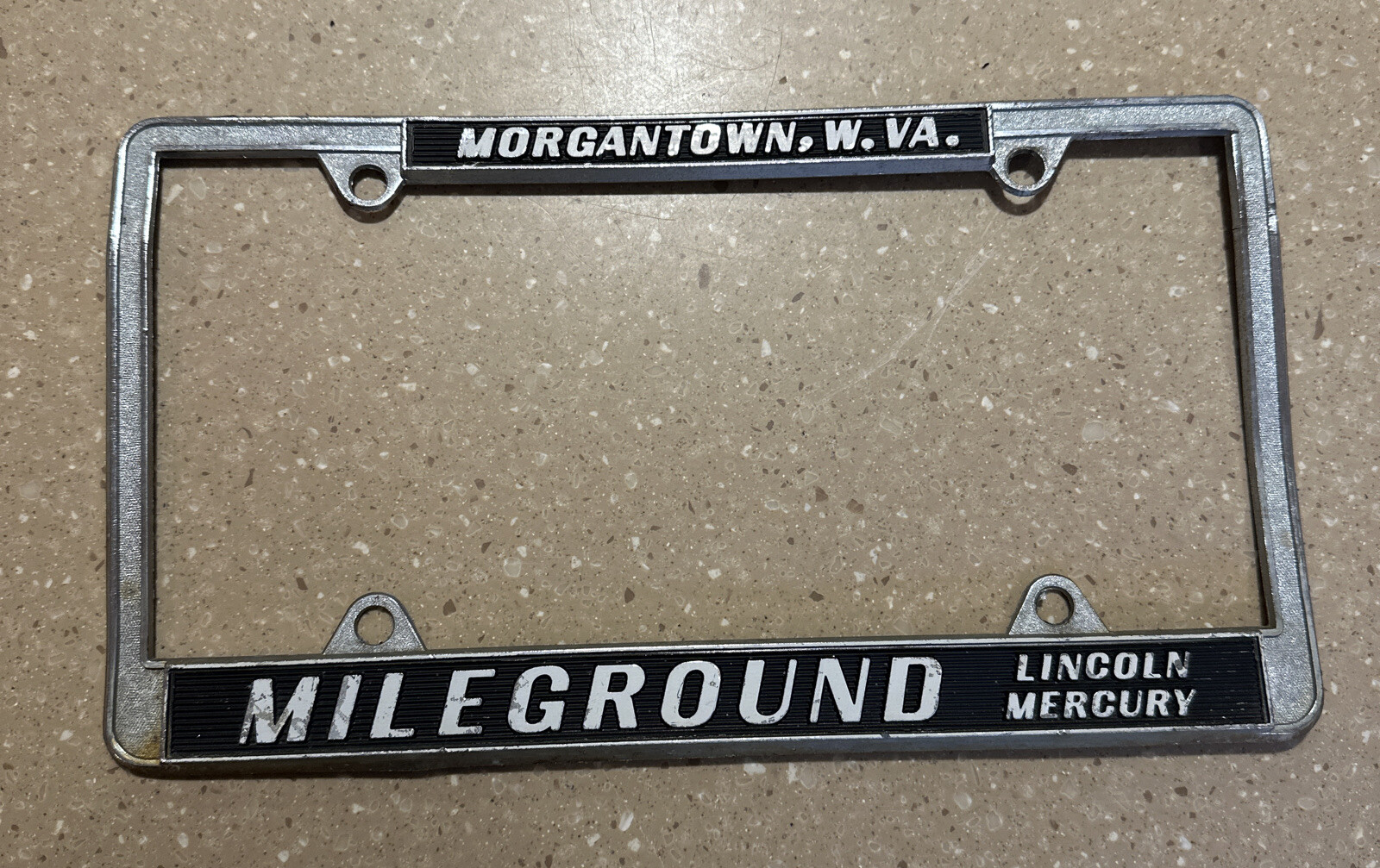 Vintage Mileground Lincoln Mercury License Plate Frame West