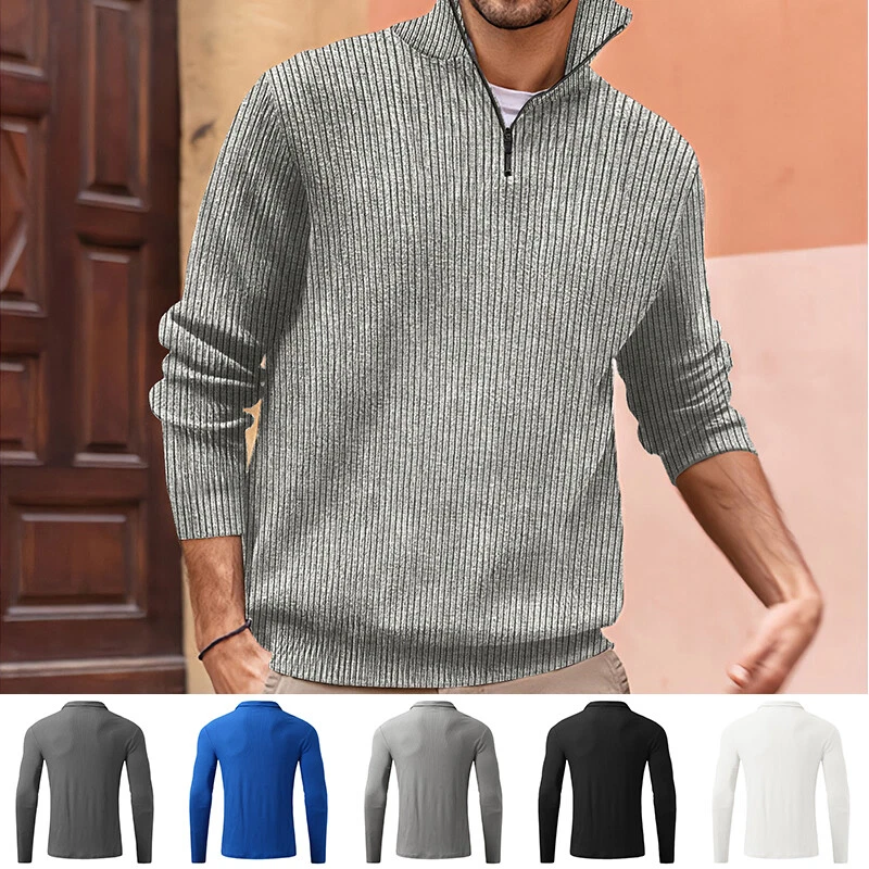 Turtleneck sweater with zipper men's clearance