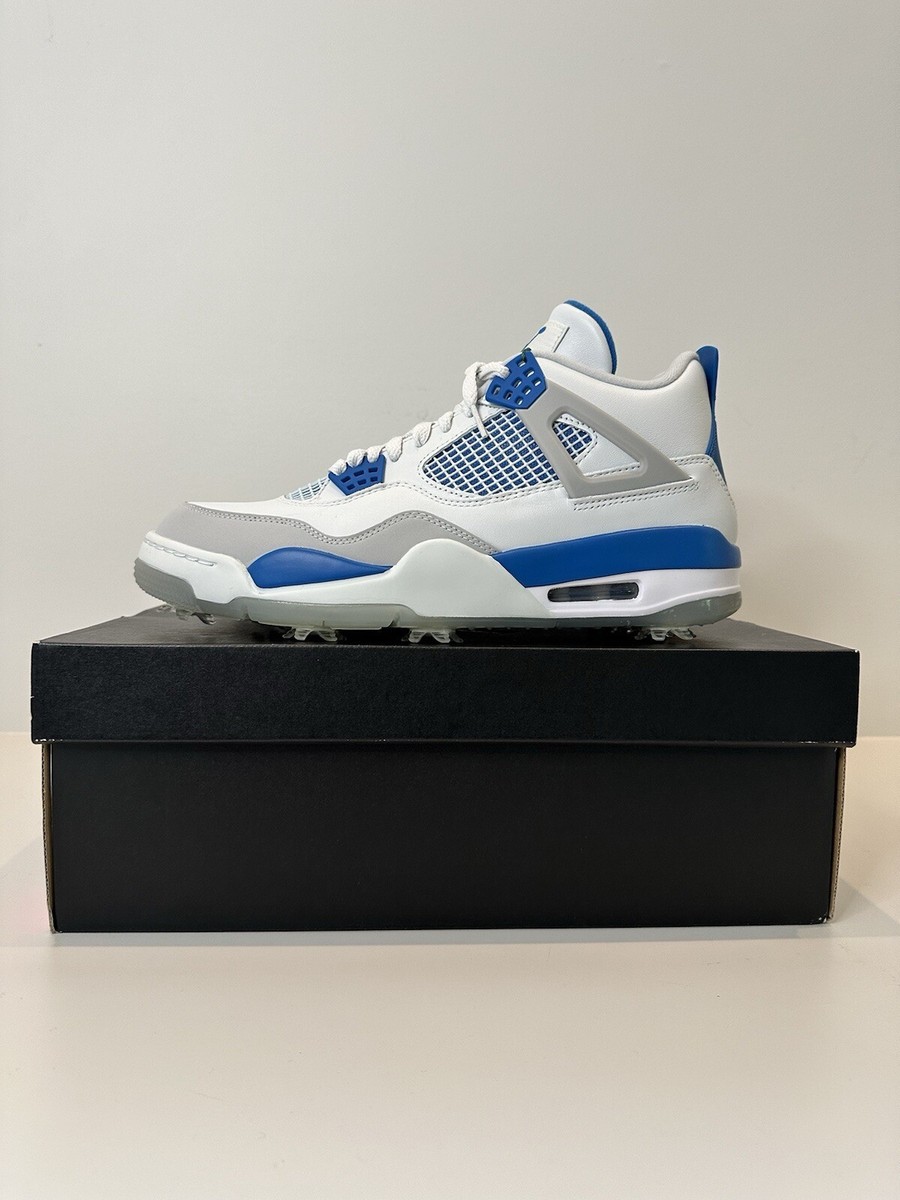Nike Air Jordan IV 4 Retro Golf White Military Blue Men Size 10