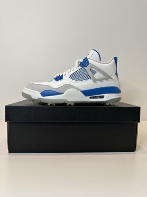 Nike Air Jordan IV 4 Retro Golf White Military Blue Men Size 10