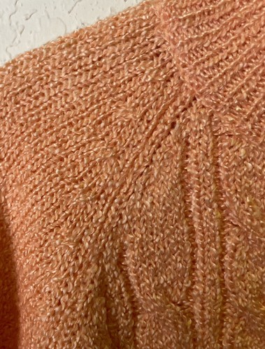 Jennifer Moore Women's Size XL Turtleneck Knit Sweater Peachy-Pink Pearl Buttons - Picture 4 of 5