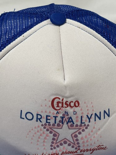 Gorra de bola de música vintage de los años 80 de Crisco y Loretta Lynn recuerdo coleccionable - Imagen 3 de 9