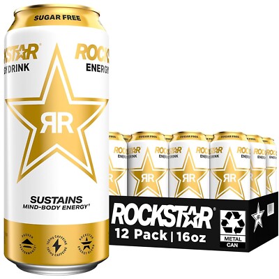 Rockstar Sugar Free Energy Drink, 16 Fl Oz Cans (Pack of 12) (Packaging May Var