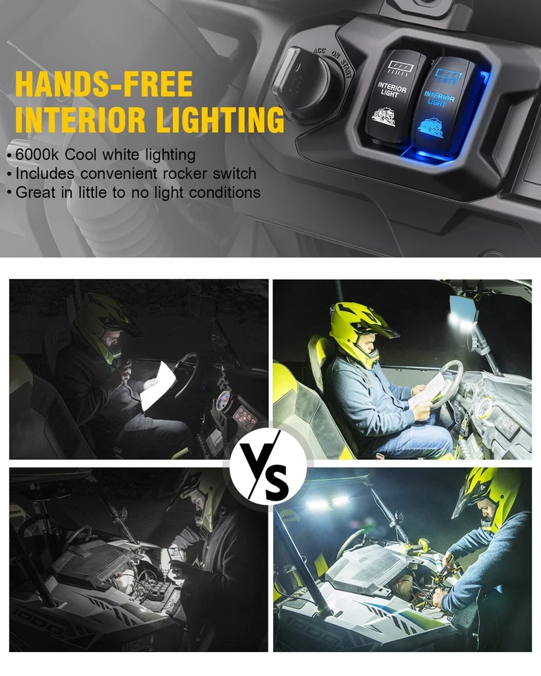 Espejo retrovisor central LED de 17" convexo 1,75" -2" para Polaris RZR 570/900/XP 1000 Foto 4 de 4