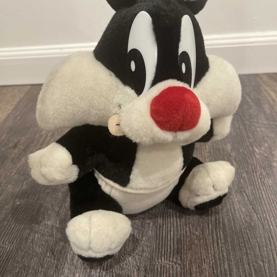Винтажная плюшевая игрушка кошка мультфильм Dakin Looney Tunes Baby Sylvester 1994 - Изображение 2 из 4