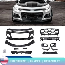 Front Bumper Grille Cover Complete For Chevrolet Camaro 1LE Style 2016-18 Primed