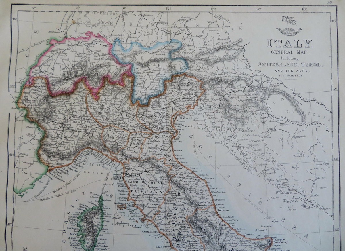 Italy Switzerland Tyrol Rome Florence Turin Milan Genoa c. 1856-72