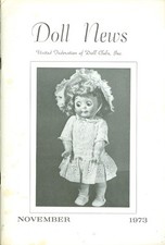 1973 Doll News Magazine United Federation of Doll Clubs November 