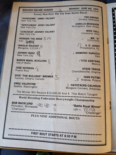 1979 June 4 WWF CHAMPIONSHIP WRESTING MSG Program Magazine Bob Backlund - Picture 6 of 6