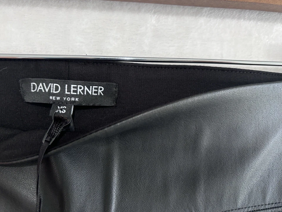 Pantalones David Lerner Nuevos con Etiquetas con Cordón de Cera con Cordones, Negro Talla XS, 1K157 Foto 3 de 4