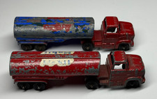 VINTAGE 1940'S COLLECTABLE TOOTSIE TOYS MOBILE GAS TRUCK AND TRAILER Lot of 2