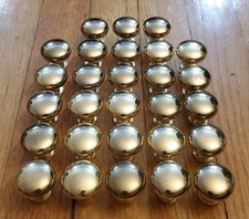 Gold Tone Round Mushroom Style Drawer Cabinet Knobs 1 1/8" Set Of 28