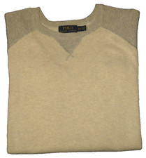 POLO Ralph Lauren Crew Neck Colorblock Loft Heather-Grey Cotton Knit Sweater M